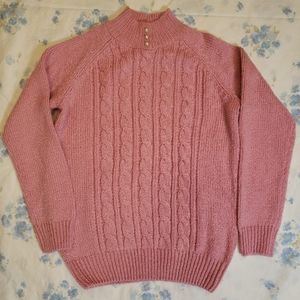 Karen KS Scott Women Pink Cable Sweater Size ps